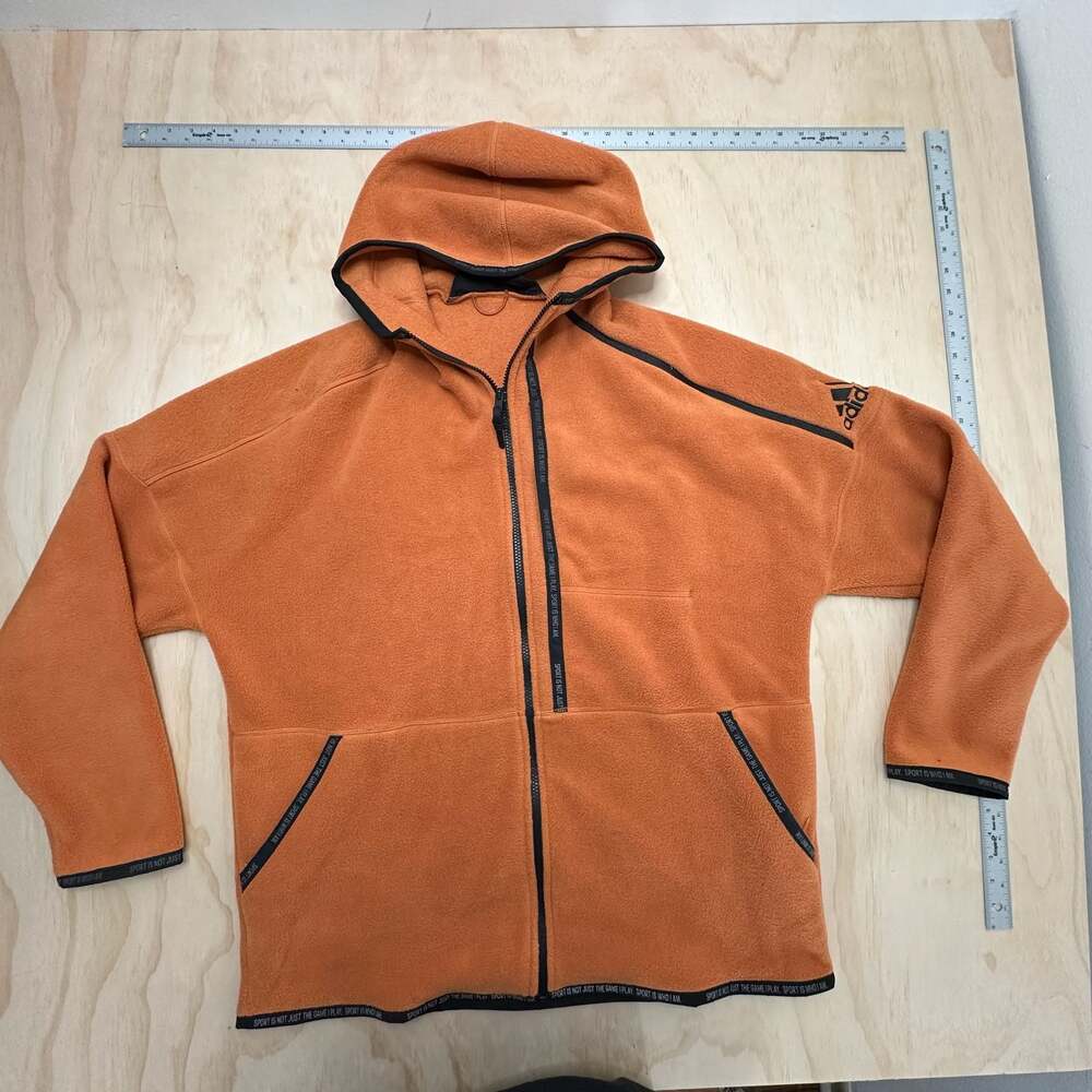 Adidas Z.N.E. Full-Zip Orange Fleece Hoodie Jacket XL